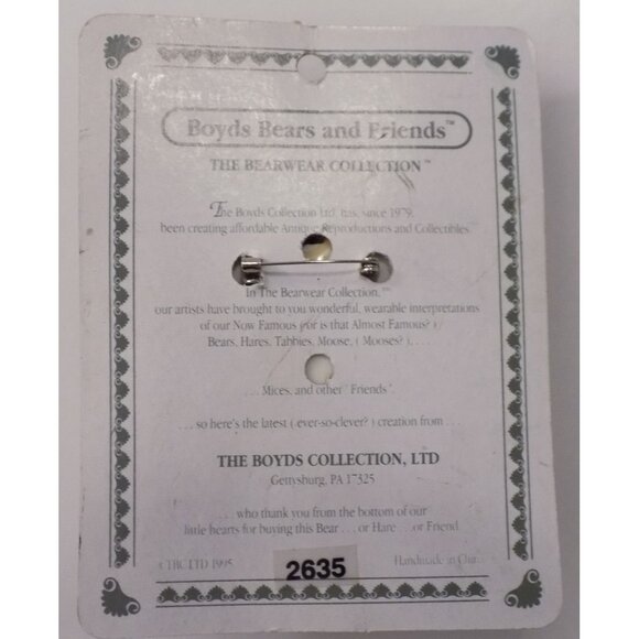 Boyds Bears Bearwear Brooch Lapel Pin 95 The Sisters Vintage -2635 - Picture 2 of 3